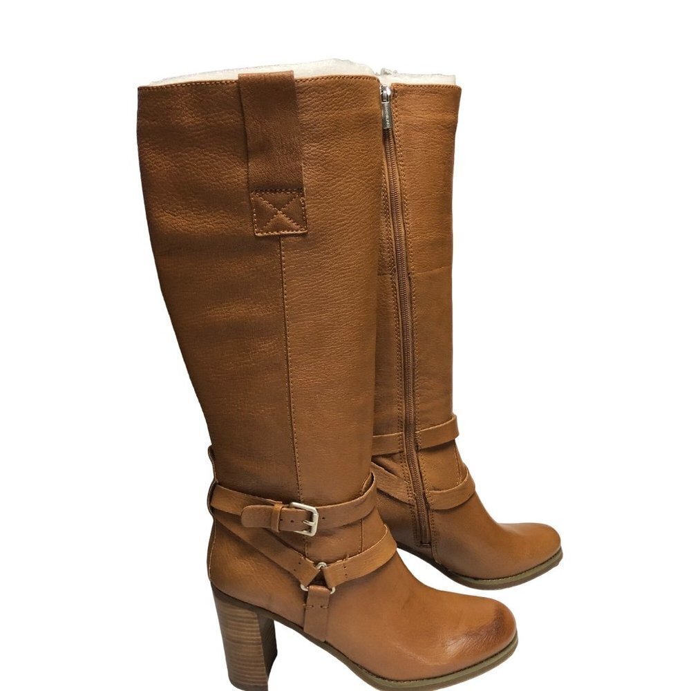 BANDOLINO BD AISEL‎ WOMENS MED NATURAL LEATHER  TALL BOOTS SIZE 9.5 NIB